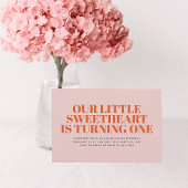 Little Sweetheart Modern Girl 1. Geburtstag Einladung