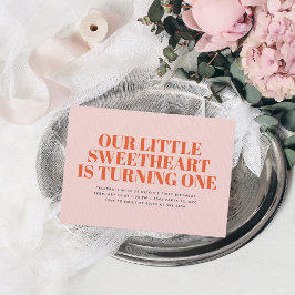 Little Sweetheart Modern Girl 1. Geburtstag Einladung