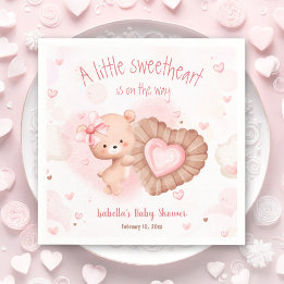 Little Sweetheart Pink Baby Dusche Napkins Serviette