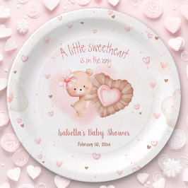 Little Sweetheart Pink Baby Dusche Pappteller