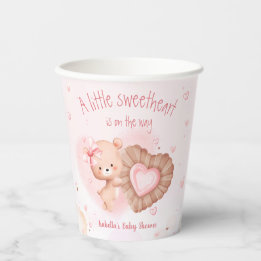 Little Sweetheart Pink Baby Duschpapier Tassen Pappbecher