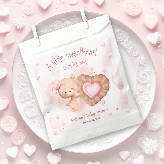 Little Sweetheart Pink Baby Shower Fevor Bag Geschenktütchen