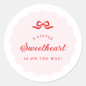 Little Sweetheart Pink Baby Shower Stickers (Vorderseite)