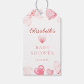 Little Sweetheart Pink Bow Baby Dusche Geschenkanhänger (Vorderseite)
