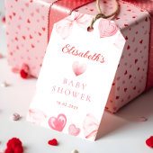 Little Sweetheart Pink Bow Baby Dusche Geschenkanhänger