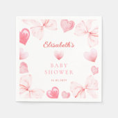 Little Sweetheart Pink Bow Baby Dusche Serviette (Vorderseite)