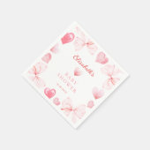 Little Sweetheart Pink Bow Baby Dusche Serviette (Ecke)