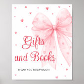 Little Sweetheart Pink Bow Baby Shower Geschenkbuc Poster (Vorne)