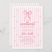 Little Sweetheart Pink Bow Baby Shower Invitation Einladung (Vorne/Hinten)