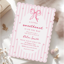 Little Sweetheart Pink Bow Baby Shower Invitation Einladung