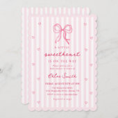 Little Sweetheart Pink Bow Baby Shower Invitation Einladung (Vorne/Hinten)