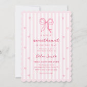 Little Sweetheart Pink Bow Baby Shower Invitation Einladung (Vorderseite)