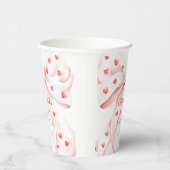 Little Sweetheart Pink Bow Girl Baby Shower Pappbecher (Rechts)