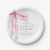 Little Sweetheart Pink Bow Valentine's Baby Shower Pappteller (Vorderseite)