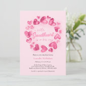 Little Sweetheart Pink Heart Valentine Baby Dusche Einladung (Stehend Vorderseite)