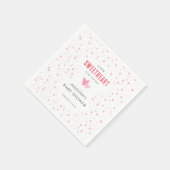 Little Sweetheart Pink Hearts Baby Duschpapier Serviette (Ecke)