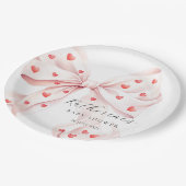 Little Sweetheart Pink Red Baby Brautparty Pappteller (Schrägansicht)