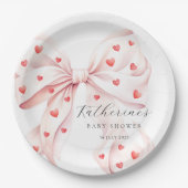 Little Sweetheart Pink Red Baby Brautparty Pappteller (Vorderseite)