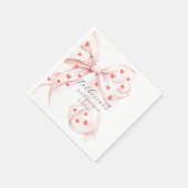 Little Sweetheart Pink Red Baby Dusche Serviette (Ecke)