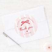 Little Sweetheart Pink Red Valentines Baby Shower Runder Aufkleber (Umschlag)