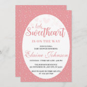Little Sweetheart Pink Valentine Girl Baby Dusche Einladung (Vorne/Hinten)