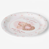 Little Sweetheart Pink Valentines Baby Dusche Pappteller (Schrägansicht)