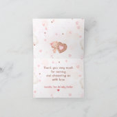 Little Sweetheart Pink Valentines Girl Baby Dusche Dankeskarte (Innenseite)