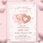 Little Sweetheart Pink Valentines Girl Baby Dusche Einladung