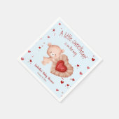 Little Sweetheart Red Blue Baby Dusche Napkins Serviette (Ecke)