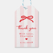 Little Sweetheart Red Bow Birthday Thank you Geschenkanhänger (Vorderseite)