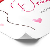 Little Sweetheart Red Valentine Drinks Poster (Ecke)