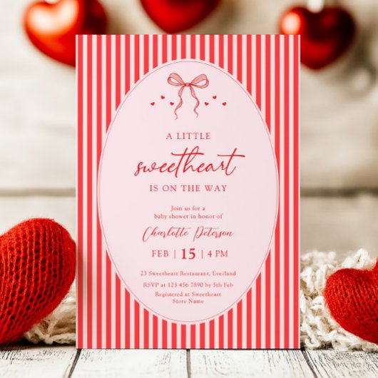 Little Sweetheart Retro Baby Shower Invitation Einladung
