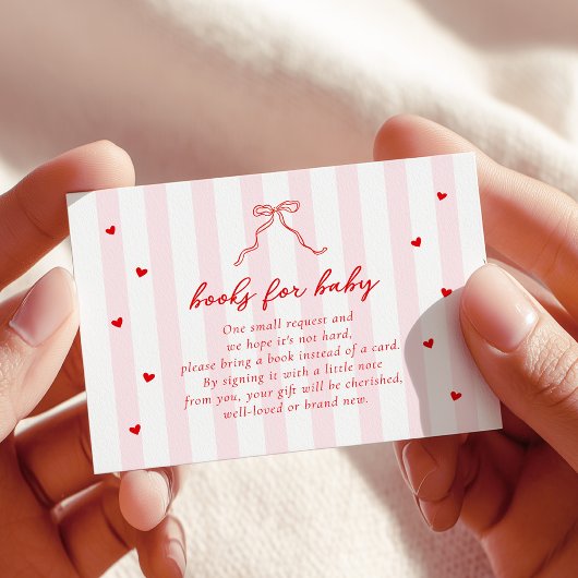Little Sweetheart Stripes Bow Books for Baby Card Begleitkarte