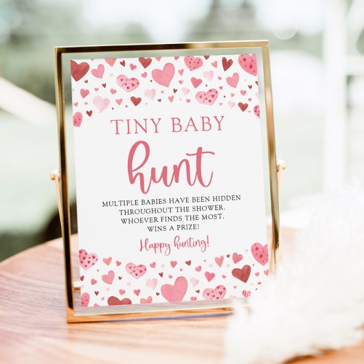 Little Sweetheart Tiny Baby Hunt Baby Shower Game Poster