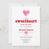 Little Sweetheart Valentine Baby Dusche Einladung (Vorderseite)