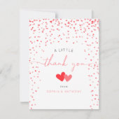 Little Sweetheart Valentine Baby Dusche Vielen Dan Dankeskarte (Vorderseite)