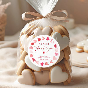 Little Sweetheart Valentine Baby Dusche Vielen Dan Runder Aufkleber