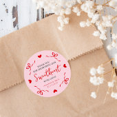 Little Sweetheart Valentine Baby Dusche Vielen Dan Runder Aufkleber