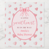Little Sweetheart Valentine Baby Dusche Weinetikett (Einzelnes Label)