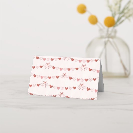 Little Sweetheart Valentine Baby Shower Folded  Platzkarte (Rückseite)