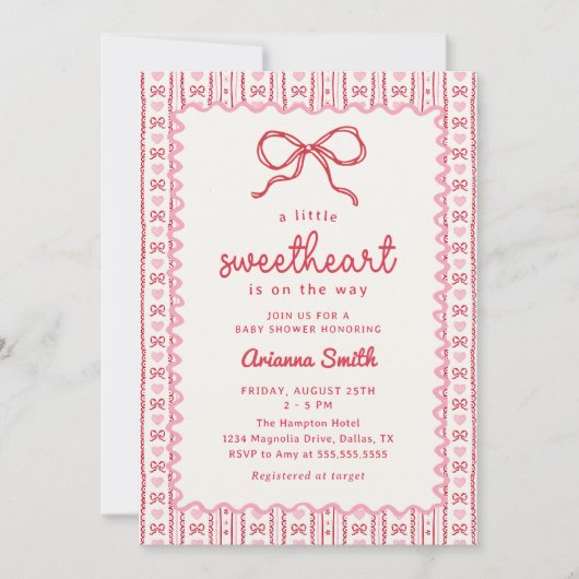Little Sweetheart Valentine Baby Shower Invitation Einladung (Vorderseite)
