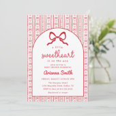 Little Sweetheart Valentine Baby Shower Invitation Einladung (Stehend Vorderseite)