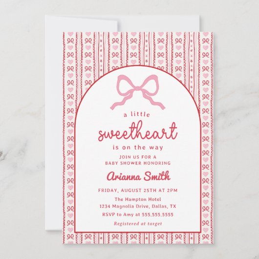 Little Sweetheart Valentine Baby Shower Invitation Einladung (Vorderseite)