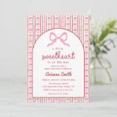 Little Sweetheart Valentine Baby Shower Invitation Einladung (Stehend Vorderseite)