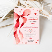 Little Sweetheart Valentine Bow Birthday Einladung