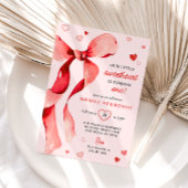 Little Sweetheart Valentine Bow Birthday Einladung