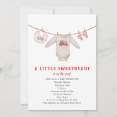 Little Sweetheart Valentine Boy Baby Dusche Einladung (Vorderseite)