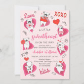 Little Sweetheart Valentine Puppy Baby Dusche Einladung (Vorderseite)