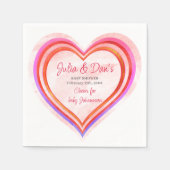 Little Sweetheart Valentine Watercolor Babydusche Serviette (Vorderseite)