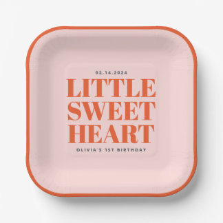 Little Sweetheart Valentine's 1. Geburtstag Pappteller